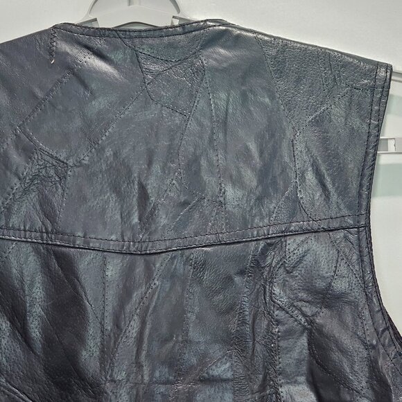 Women's Black Leather Vest - Picture 12 of 16